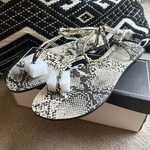 QUPID Bianca Snakeskin Sandals